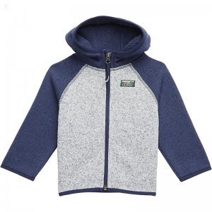 L.L.Bean Bean's Sweater Fleece Full Zip Color-Block (Infant) Bright Navy/Pewter ID-euoXPers