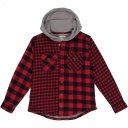 L.L.Bean Fleece Lined Flannel Shirt Hooded Plaid (Big Kids) Deep Red ID-m0BeZ32e