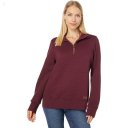 L.L.Bean Quilted Sweatshirt 1/4 Zip Pullover Long Sleeve Deep Wine ID-p1Y7eqfi