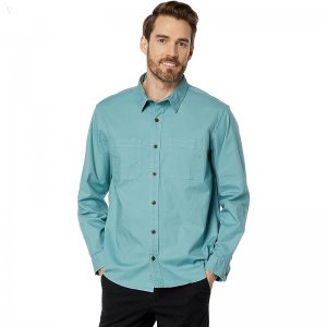 L.L.Bean BeanFlex Twill Shirt Long Sleeve Traditional Fit Sea Pine ID-2ienTSA9