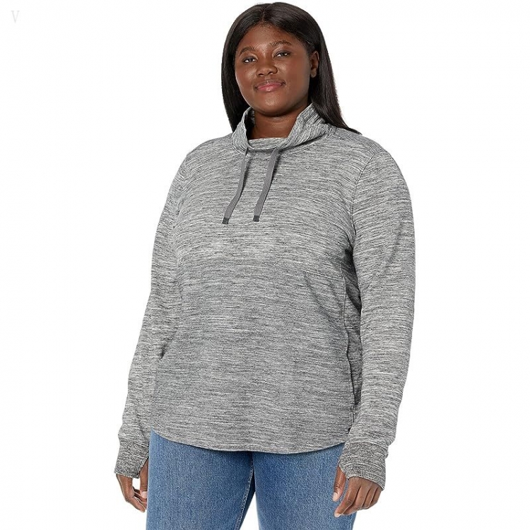 L.L.Bean Plus Size Bean's Cozy Mixed Knits Pullover Marled Light Gray Marl ID-tE9X8tw4 - Click Image to Close
