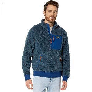 L.L.Bean Bean's Sherpa Fleece Jacket Regular Storm Blue/Collegiate Blue ID-fSO38Cz2