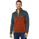 L.L.Bean Sweater Fleece Pullover Color-Block Regular Rangley Blue/Light Mahogany ID-ycxd0hS6