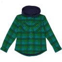 L.L.Bean Fleece Lined Flannel Shirt Hooded Plaid (Big Kids) Rainforest ID-lVReYqWq