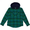 L.L.Bean Fleece Lined Flannel Shirt Hooded Plaid (Little Kids) Rainforest ID-qmZl4PoY