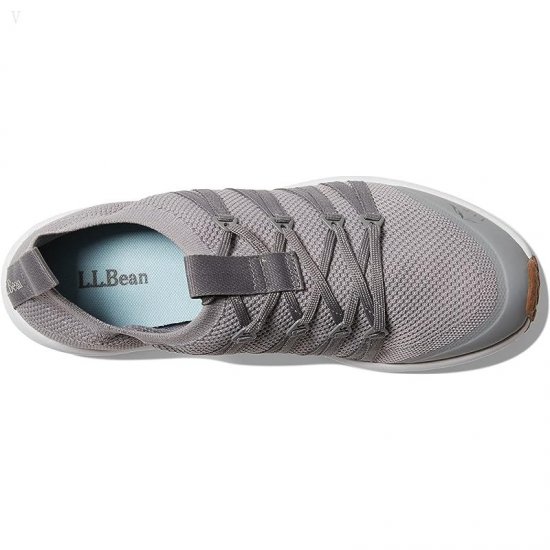 L.L.Bean Active Sport Shoe Knit Lace-Up Frost Gray ID-A8y170st
