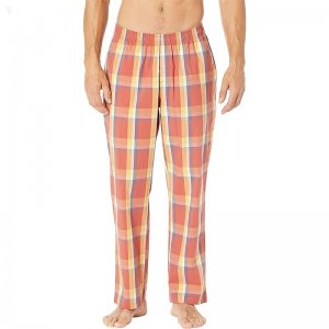 L.L.Bean Comfort Stretch Woven Sleep Pant Men's Short Orange Spice ID-o489X2Az