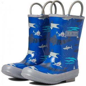 L.L.Bean Puddle Stompers Rain Boots Print (Toddler/Little Kid) Deep Sapphire Shark Geo ID-PNvjh85y