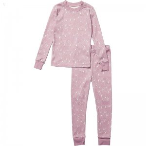 L.L.Bean Organic Cotton Fitted Pajamas (Little Kids) Mauve Berry Bears ID-NsPwNotf