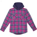 L.L.Bean Fleece Lined Flannel Shirt Hooded Plaid (Big Kids) Sugarplum ID-bxzbiD7E