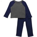 L.L.Bean Fitness Fleece Long Sleeve Tee/Pants Set Color-Block (Toddler) Gray Heather/Night ID-2f97E5JZ