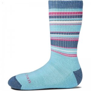 L.L.Bean Katahdin Hiker Socks Stripe (Toddler/Little Kid/Big Kid) Cool Sea Blue ID-N1LlRc2u