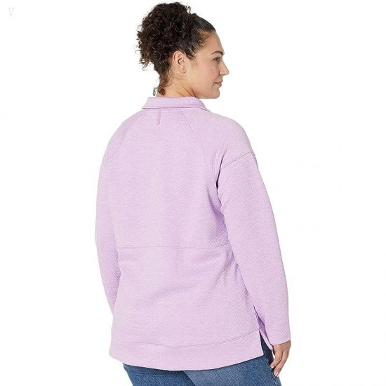 L.L.Bean Plus Size FlexForward Quilted 1/2 Zip Pullover Lilac Heather ID-36jZzemo