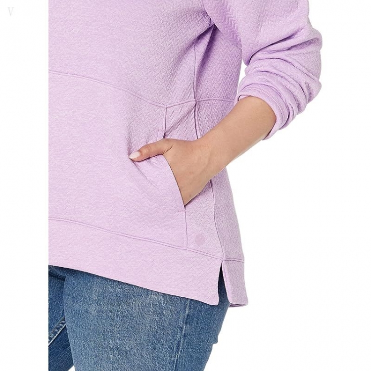 L.L.Bean Plus Size FlexForward Quilted 1/2 Zip Pullover Lilac Heather ID-36jZzemo - Click Image to Close