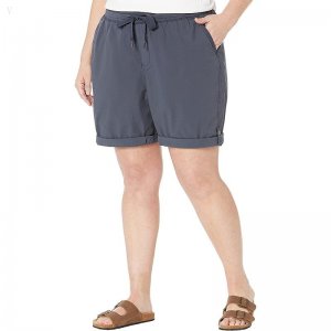 L.L.Bean Plus Size Ripstop Pull-On Shorts Carbon Navy ID-mvYhfy1k