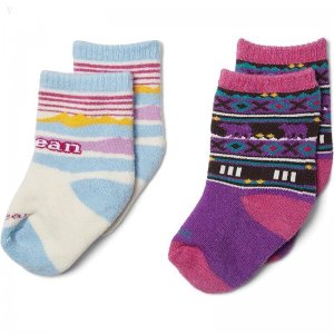 L.L.Bean Katahdin Socks 2-Pack (Infant/Toddler) Bright Purple/Sailcloth ID-uyBruDA8