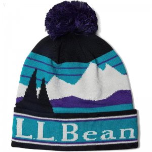 L.L.Bean Katahdin Pom Graphic Hats Black/Bright Purple ID-StWbwIYK