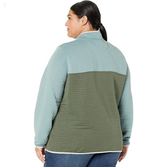 L.L.Bean Plus Size Airlight Knit Pullover Color-Block Sea Pine Heather/Forest Shade Heather ID-lYsu0BfX