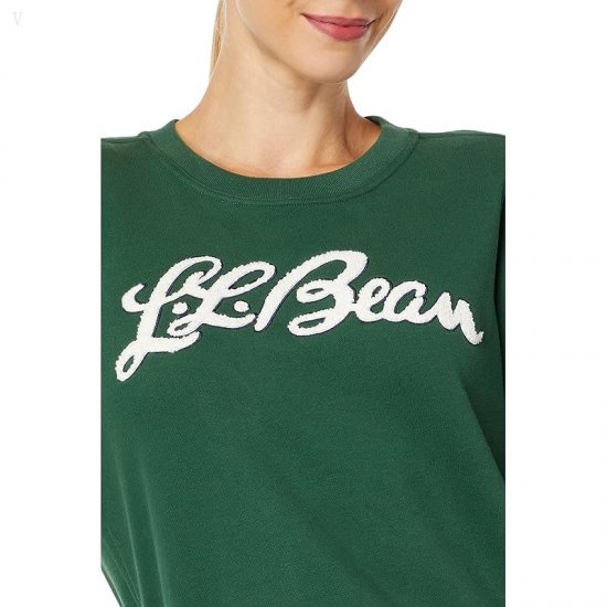 L.L.Bean 1912 Crew Neck Sweatshirt Logo Camp Green Script Logo ID-U71eFhBn
