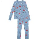 L.L.Bean Organic Cotton Fitted Pajamas (Big Kids) Soft Blue Skiing Bear ID-RYsPjoVS