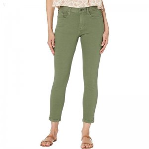 L.L.Bean BeanFlex High-Waist Ankle Jeans Colored in Deep Olive Deep Olive ID-APc34p6O