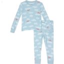 L.L.Bean Organic Cotton Fitted Pajamas (Little Kids) Foggy Blue Clouds ID-npAwnvA0