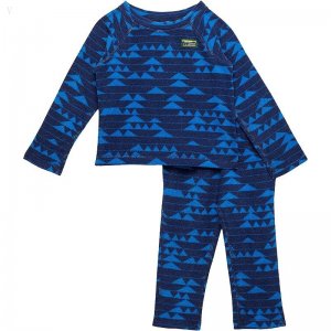 L.L.Bean Fitness Fleece Long Sleeve Tee/Pants Set Print (Toddler) Deep Sapphire/Mountain Print ID-BUNIR6Gd