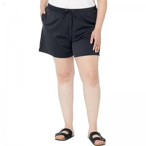 L.L.Bean Plus Size BeanSport Pull-On Shorts Black ID-reK8j71z
