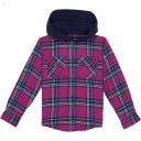 L.L.Bean Fleece Lined Flannel Shirt Hooded Plaid (Little Kids) Sugarplum ID-SQ0OthAg
