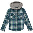 L.L.Bean Fleece Lined Flannel Shirt Hooded Plaid (Little Kids) Dress Gordon ID-DRHiUvbp