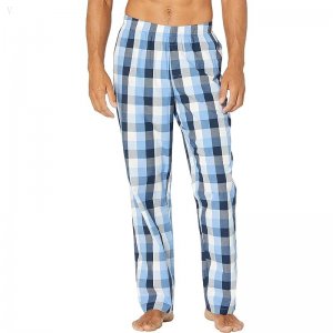 L.L.Bean Comfort Stretch Woven Sleep Pants Regular Arctic Blue Check ID-ywGzCcMS
