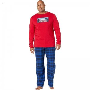L.L.Bean Camp Pajamas Set Tall Nautical Red ID-hti4mjLH
