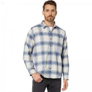L.L.Bean BeanFlex All Season Flannel Shirt Long Sleeve Traditional Fit Vintage Indigo ID-DZc3670Q