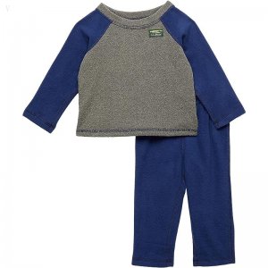 L.L.Bean Fitness Fleece Long Sleeve Tee/Pants Set Color-Block (Infant) Gray Heather/Night ID-x2cT76s0