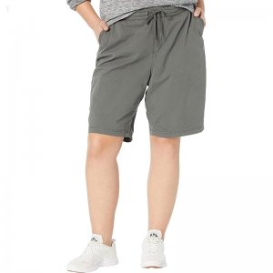 L.L.Bean Plus Size Ripstop Pull-On Shorts Dark Taupe ID-umDfaJFB