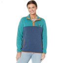 L.L.Bean Petite Sweater Fleece Pullover Color-Block Mallard Blue/Blue/Green ID-M89mjfdd