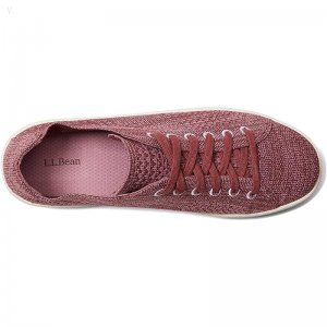 L.L.Bean Eco Bay Knit Sneaker Lace-Up Mauve Pink/Rosewood Heather ID-PSf9Yjno