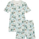 L.L.Bean Organic Cotton Fitted Short Sleeve Pajamas (Little Kids) Cream Hiking Animals ID-KUtj7HZn