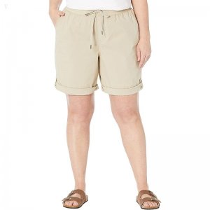 L.L.Bean Plus Size Ripstop Pull-On Shorts Sandbar ID-mKF9nIK7