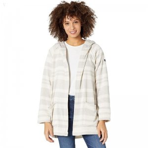 L.L.Bean Lightweight Sweater Fleece Cardigan Stripe Sailcloth ID-PXlN6l1k