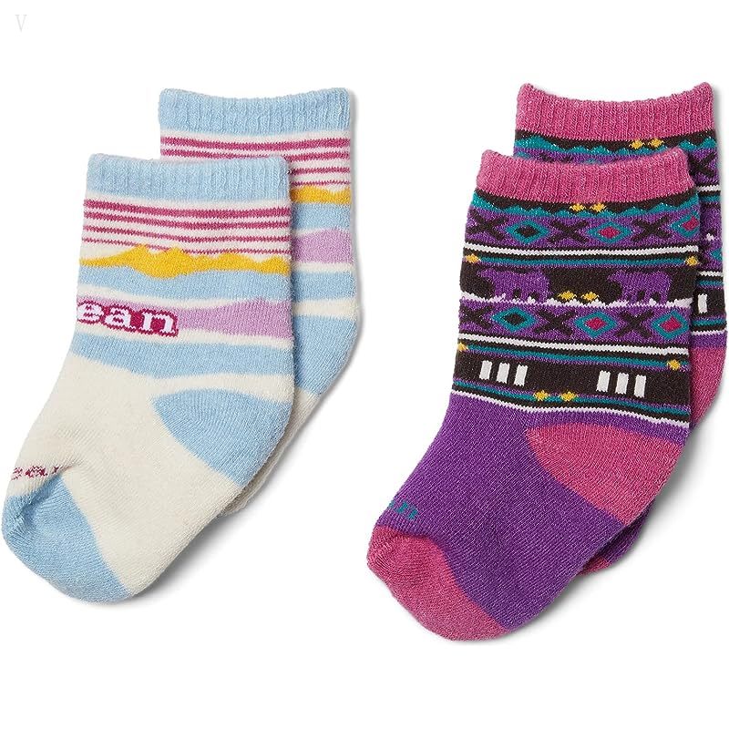 L.L.Bean Katahdin Socks 2-Pack (Infant/Toddler) Bright Purple/Sailcloth ID-3jKgIPUv