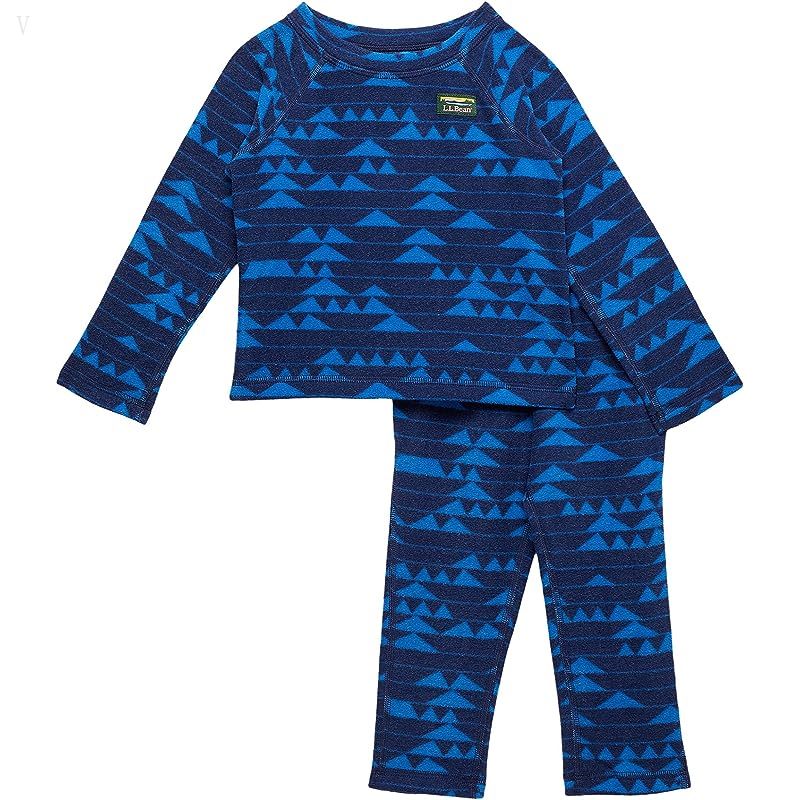 L.L.Bean Fitness Fleece Long Sleeve Tee/Pants Set Print (Toddler) Deep Sapphire/Mountain Print ID-Av5cibL6