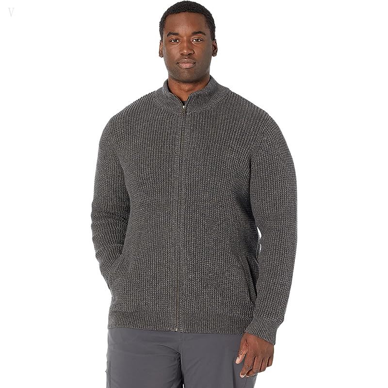 L.L.Bean Organic Cotton Full Zip Sweater - Tall Dark Cinder ID-BxNxEY67
