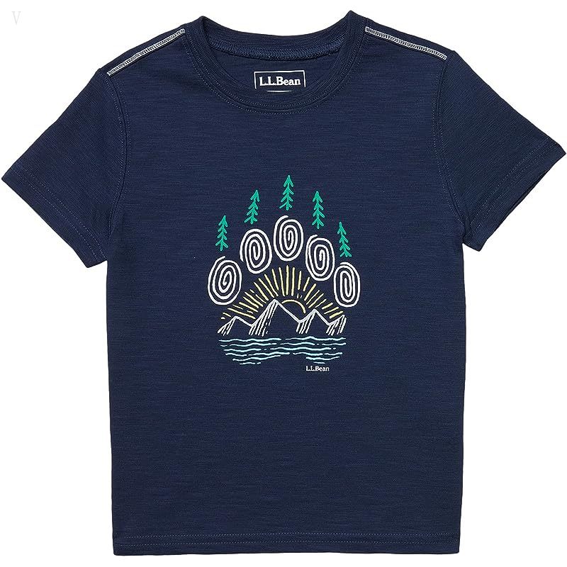 L.L.Bean Graphic Tee Glow in the Dark (Little Kids) Nautical Navy Bear Claw ID-OmI3heCH