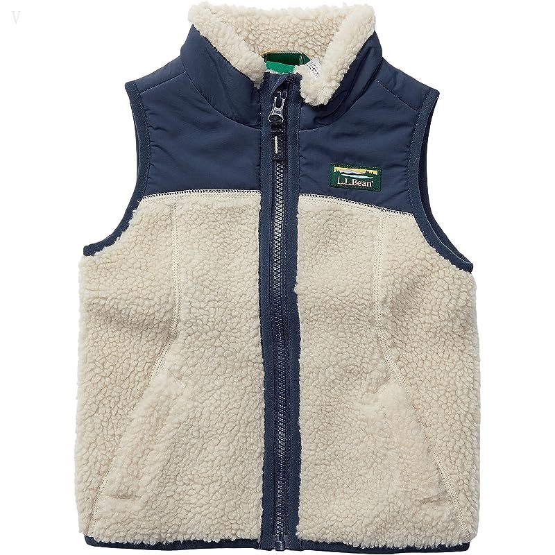 L.L.Bean Sherpa Fleece Vest (Toddler) Soapstone/Carbon Navy ID-PEgH6HUU