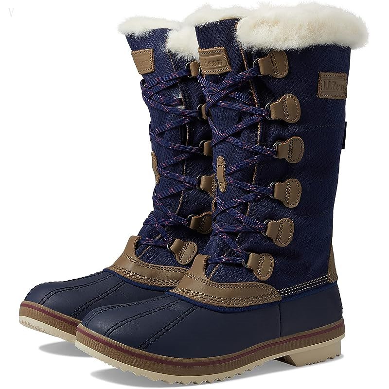 L.L.Bean Rangeley Pac Boot Tall Water Resistant Insulated Bright Navy/Taupe ID-bbkOdALp