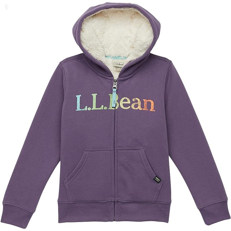 L.L.Bean Sherpa-Lined Hoodie (Big Kids) Muted Purple ID-cXJfcKSX