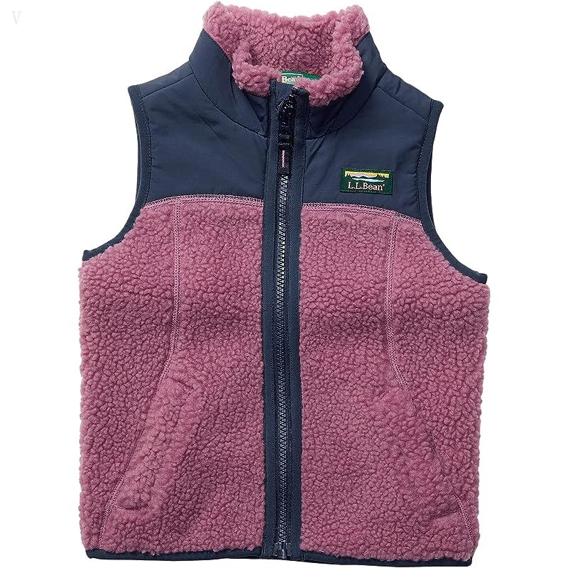 L.L.Bean Sherpa Fleece Vest (Toddler) Mauve Berry/Carbon Navy ID-gfC0yCyR