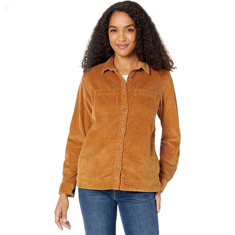 L.L.Bean Comfort Corduroy Relaxed Shirt Long Sleeve Saddle ID-gklCB4IT