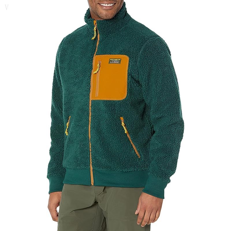 L.L.Bean Bean's Sherpa Fleece Jacket Regular Dark Pine/Dark Bronze ID-vzxIWTEN